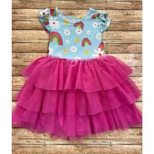 Posh Peanut Dancing Daisies Bamboo Tulle Dress 5/6